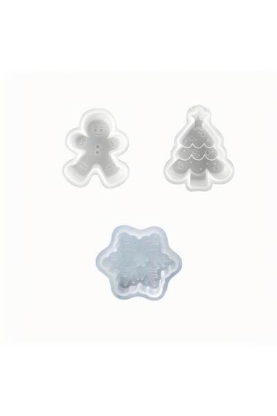 Choice مجموعة قوالب سيليكون للشموع (3 قطع): شجرة عيد الميلاد، رجل الزنجبيل، ر...