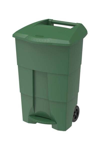 Cosmoplast Step-On Waste Bin With Pedal And Wheels Grey 100.0Liters