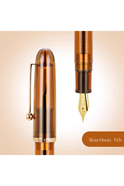 Choice قلم حبر جينهاو 9016/9013 أكريليك بني شفاف من سلسلة داداو، لون قهوة، مق...