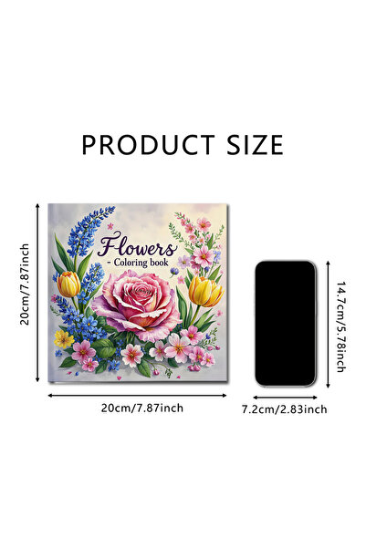 Choice كتاب تلوين فن الزهور X1-1123، ٢٤ صفحة، هدية مثالية لحفلات أعياد الميلا...