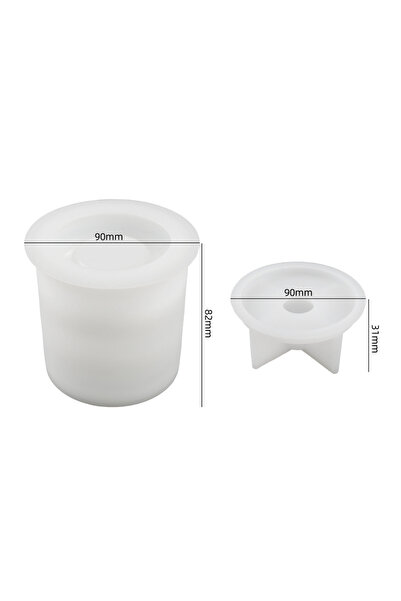 Choice قوالب سيليكون لصنع برطمانات الشموع مع غطاء، صندوق تخزين دائري بتصميم ب...