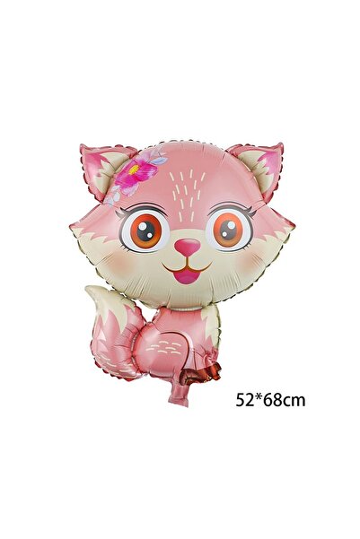 Choice بالونات فويل على شكل حيوانات كرتونية لطيفة باللون الوردي الثعلبي، ثعلب...