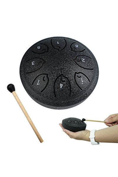Choice طبلة لسان فولاذية سوداء مقاس 4.5 بوصة، 8 نغمات، هاندبان، للتأمل واليوغ...