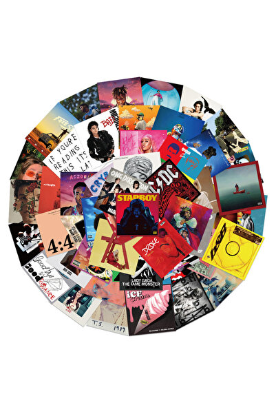 Choice ٥٥ قطعة من ملصقات أغلفة ألبومات الفنانين والمغنين، مناسبة للأمتعة، وحا...