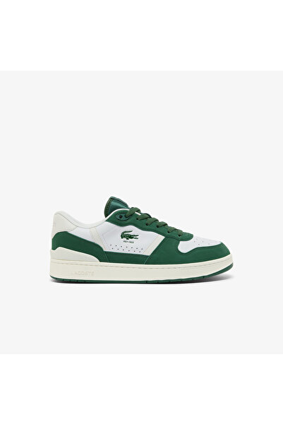 Lacoste حذاء رياضي رجالي من الجلد بتصميم مشبك على شكل حرف T - 50SMA0187-082