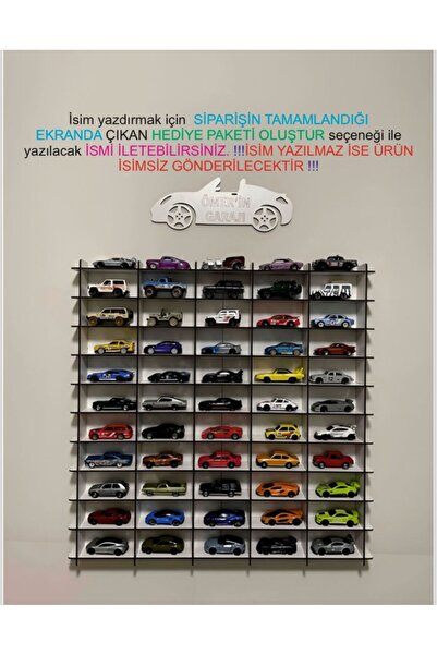 ozbience Beyaz oyuncak araba rafı, 50 araçlık düzenleyici ve şık tasarım