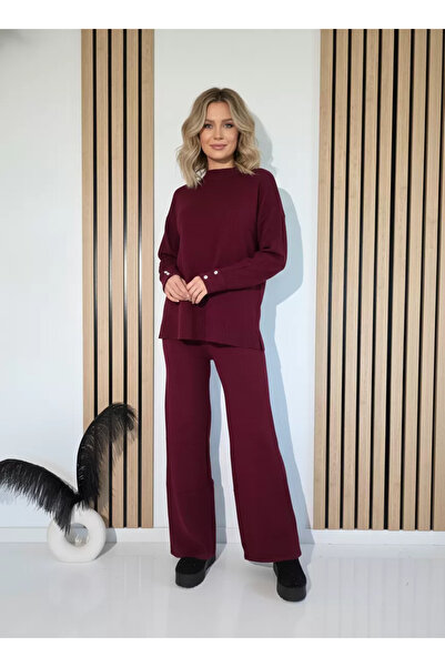 Zaira Compleu Dama bordo Sofia 2 piese tricot #A1260 - L/XL