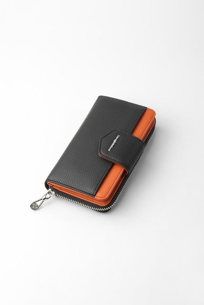 CENGİZ PAKEL Nova Medium Size Women's Wallet – 65316 - Black/Tile