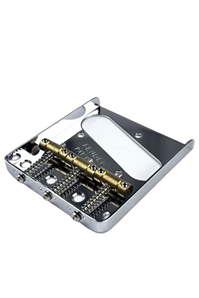 Choice Yellow Vintage-Style 6-String Guitar Bridge – Nickel/Brass, Compatible with TL Models