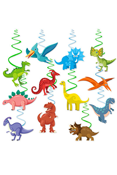 Choice لافتة معلقة بتصميم ديناصور كرتوني، زينة حفلات على شكل دوامات، زينة سقف...