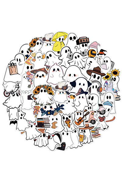 Choice ٥٠ قطعة من ملصقات الأشباح الصغيرة، بتصميم كرتوني مرح للهالوين، مناسبة ...