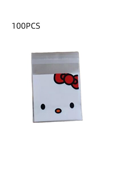 Choice أكياس هيلو كيتي البيضاء - 100 قطعة، مثالية للهدايا والحلوى والمجوهرات ...