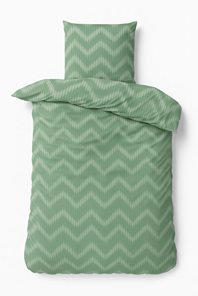 OEM Sleeptime Wavey Shades Green Duvet Cover 140x200/220 cm + Pillowcase – soft, elegant