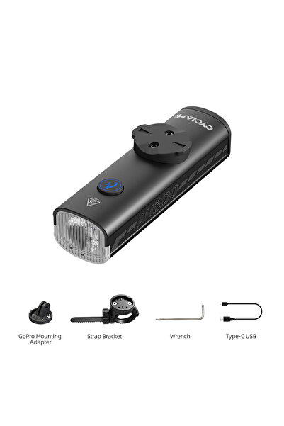 Choice مصباح أمامي صغير محمول للدراجات الهوائية AI-1200 أسود اللون بقوة 1200 ...