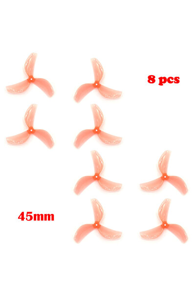 Choice 4 أزواج من مراوح Gemfan ثلاثية الشفرات مقاس 45 مم، لون وردي، 1.5 مم، 8...