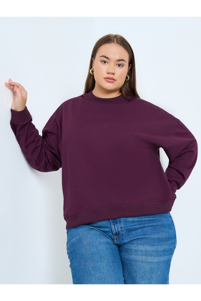 Styli Plus Size Regular Fit Cotton Blend Sweatshirt