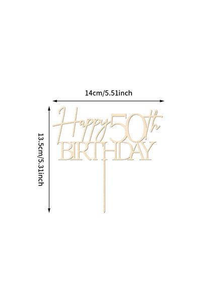 Choice Wooden Cake Topper YOMDID Happy 50th Birthday Cake Topper Wooden Cake ...