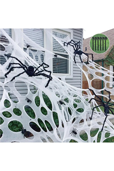 Choice شبكة عنكبوت عملاقة قابلة للتمدد مقاس 1×4 متر، ديكور هالوين، شبكة عنكبو...