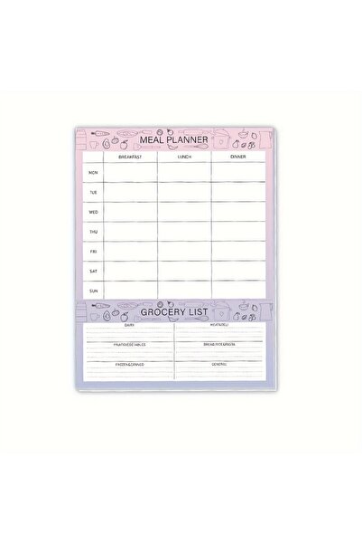 Choice مفكرة تخطيط وجبات أسبوعية مغناطيسية بلون بنفسجي فاتح للثلاجة، 52 ورقة ...