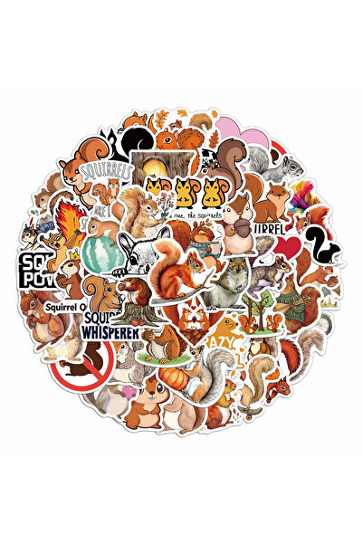 Choice ٥٠ قطعة من ملصقات السنجاب الكرتونية اللطيفة، مناسبة للتعليق على الهاتف...