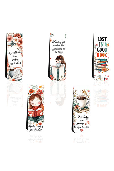Choice 5pcs 5PCS Read Magnetic Bookmarks Harajuku Aesthetic Painting Reading ...
