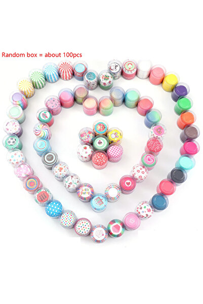 Choice Random Color -100pcs 100pcs Random Color Baking Cups Cupcakes Muffin Chocolate Candy Wrap Cupcake Pa