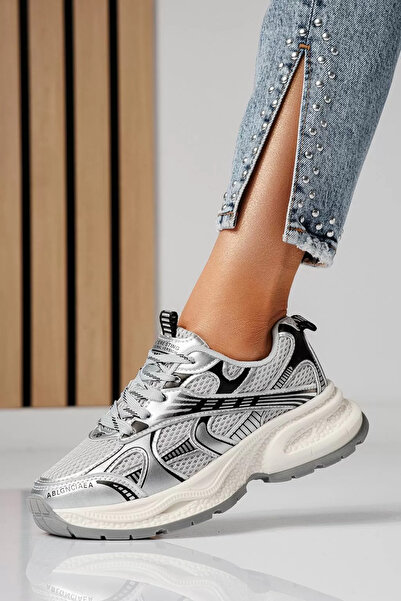 Zaira Women's gray textile sneakers Iris #20733 - 40