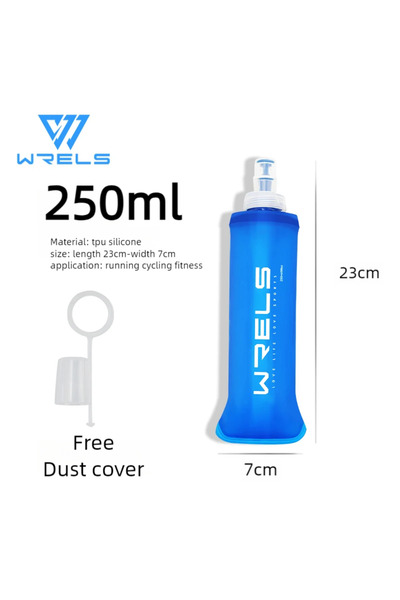 Choice 250ml dark blue WRELS Sports Water Bottle Leak Proof Durable Soft Flas...