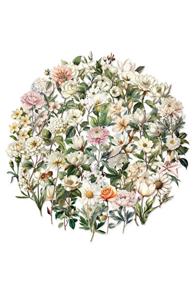 Choice 50PCS 50PCS Retro Long Branch Flower Plastic Stickers Luggage Manual M...