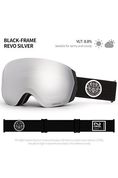 Choice نظارات تزلج جديدة من COPOZZ باللونين الأسود والفضي، بعدسات مزدوجة مضاد...