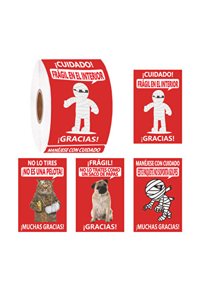 Choice ملصقات حمراء مضحكة باللغة الإسبانية، 200 قطعة، تحمل عبارة "قابل للكسر"...