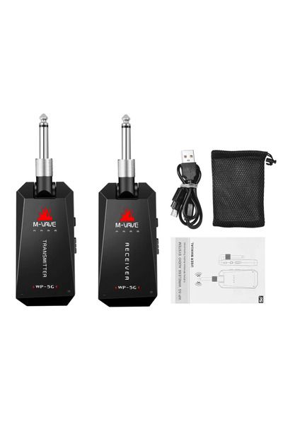 Choice WP-5G M-VAVE WP-5G 5.8G نظام جيتار لاسلكي قابل لإعادة الشحن وجهاز إرسا...