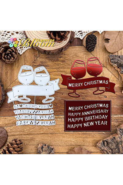 Choice أكواب نبيذ أصلية رائعة، لافتات احتفالية، قوالب تقطيع معدنية، سكرابوكين...