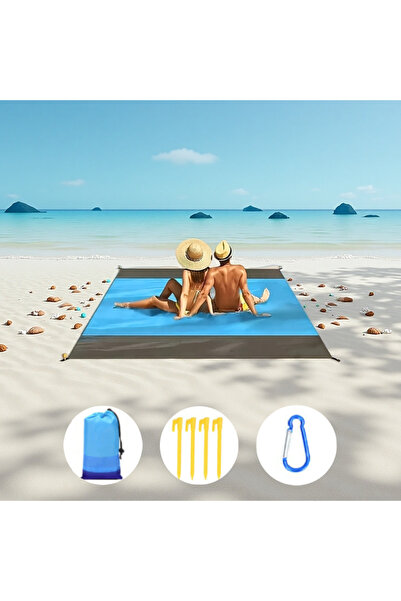 Choice 200Cmx210Cm Bm-Blue Grey 200X210Cm Extra Large Beach Towel, Beach Mat; Easy to Clean, Easy to Store,