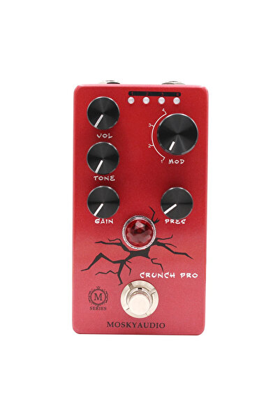 Choice دواسة تشويه الصوت Mosky Crunch Pro للجيتار، 4 أوضاع مع أزرار VOL وTONE وGAIN وPRES، تشويه Crunch...