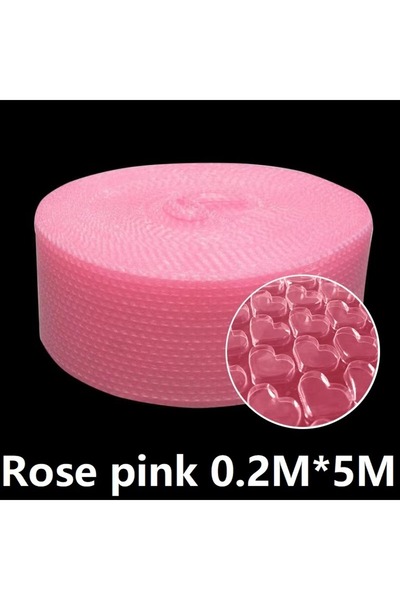 choice2 Rose Pink 0.2*5M Heart Bubble Wrap Buffer Foam Roll for Packaging Pac...