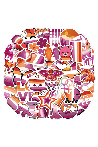 Choice ٥٥ قطعة من ملصقات كرتونية لفخر المثليات، ملصقات يمكنك صنعها بنفسك، منا...