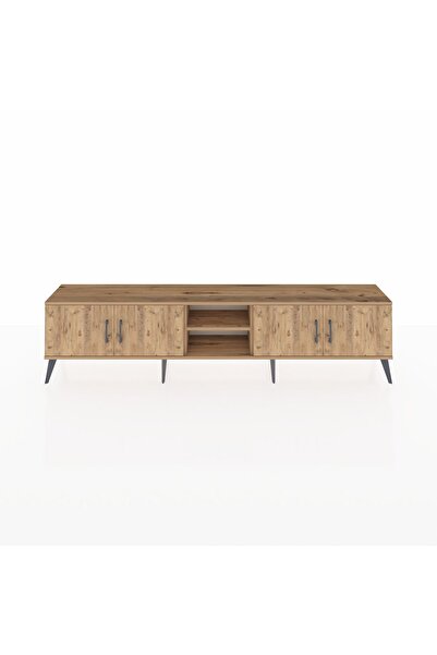 Dienni Arges TV Ünitesi 3 Raflı 4 Kapaklı 220x30x51 Çam-Çam