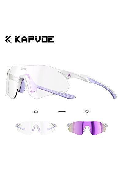 KAPVOE نظارات شمسية رياضية متغيرة اللون بعدسة واحدة من مادة البولي يوريثان (PU-38)، مناسبة للرجال والنساء، لركوب الدراجات.