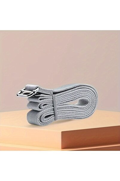 Choice حزام مطاطي رمادي بطول 98.43 بوصة مزود بإبزيم معدني، حزام يوغا متين