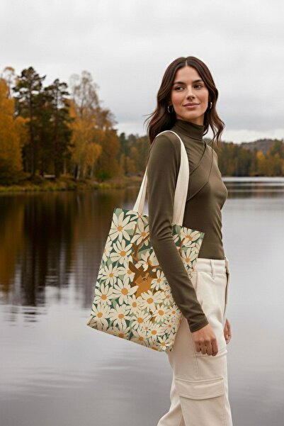 Bagg Canvas Full Size Deer Printed Tote Bag