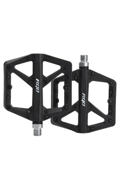 Choice دواسات دراجة RGO سوداء اللون، مسند قدم من النايلون لدراجة جبلية مسطحة،...