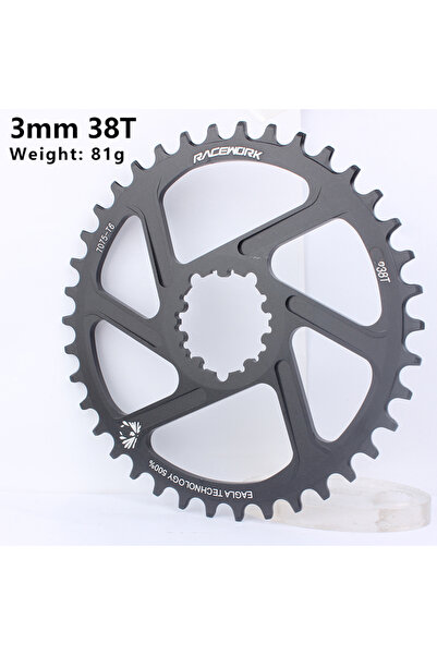 Choice ترس سلسلة دراجة جبلية RACEWORK MTB بزاوية 3 درجات و38 سنًا، بإزاحة 3/6...