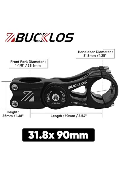BUCKLOS 31.8mm-90mm Bike Adjustable Stem 3D Forged 90/110/130/145mm Bicycle H...