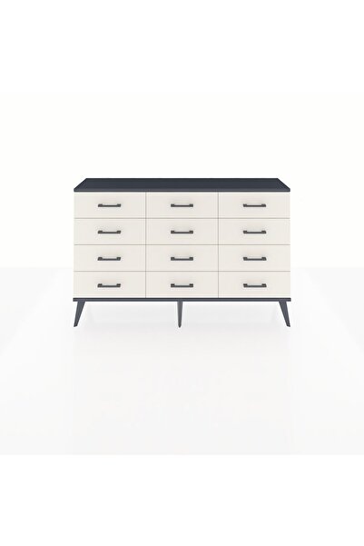 Dienni Arges Konsol 12 Çekmeceli 132x30x83 Aytaşı-Antrasit/Aytaşı