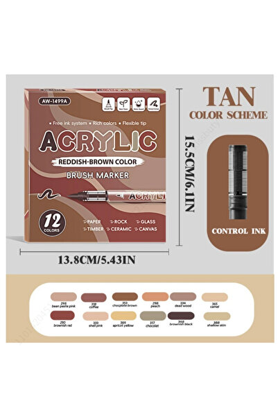 Choice أقلام تلوين أكريليك بـ 84 لونًا، بنظام حبر سائل مباشر، ورأس فرشاة، للخ...