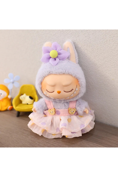 Choice لا توجد دمى 01 طقم ملابس لدمية لابوبو مقاس 17 سم: تنورة مجعدة، دبوس شع...