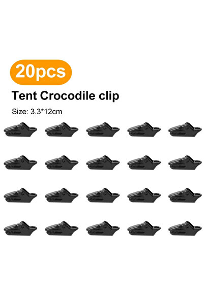 Choice مشابك تمساح سوداء مقاومة للرياح، 20 قطعة، 10/50/100 قطعة، لخيم التخييم...