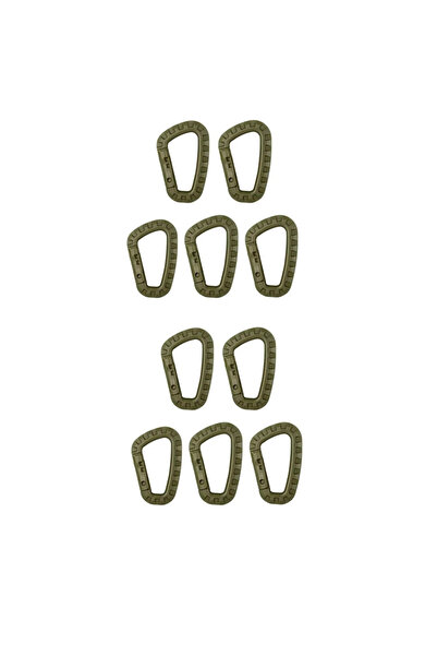 Choice مجموعة من 10 قطع من مشابك الكارابين التكتيكية العسكرية الخضراء، تتضمن ...