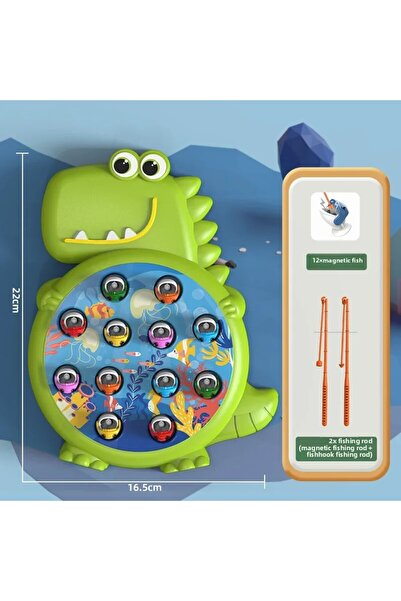 Choice لعبة صيد مغناطيسية على شكل ديناصور أخضر، قطعة واحدة، لعبة تعليمية للأط...
